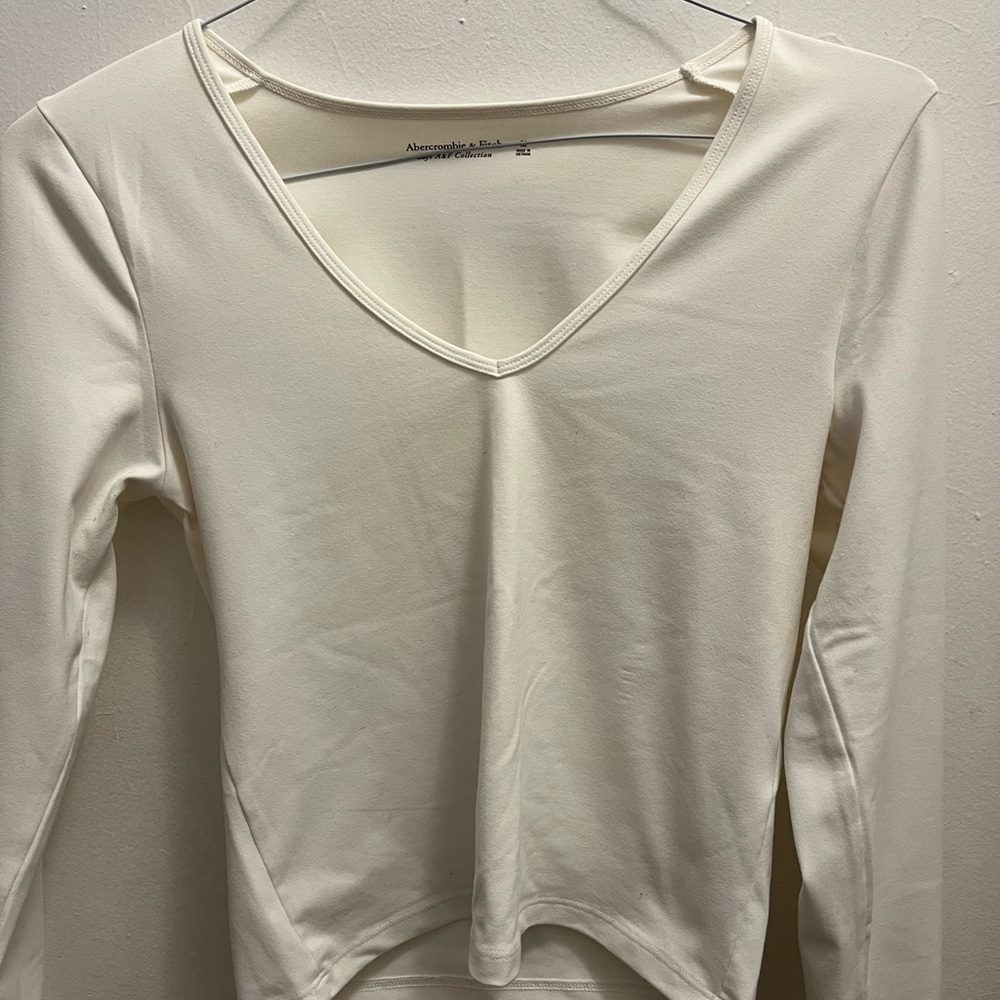 Abercrombie & Fitch Women's Long Sleeve white Top